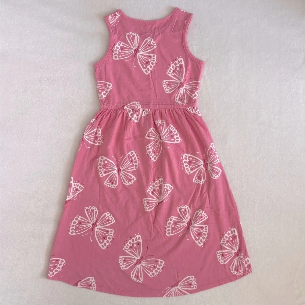 Gymboree | Island Hopper Butterfly Print Sleeveless High Low Cotton Sun Dress 7 - Picture 7 of 10